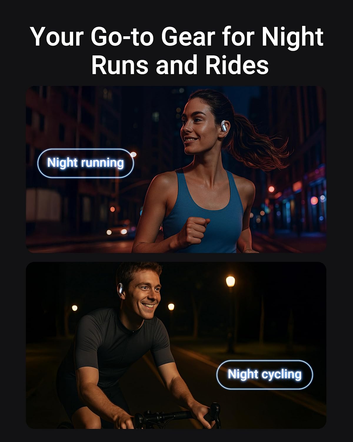 ACEFAST AceFit Pro Open-Ear Headphones, Night Safety Mode for Sports, Powerful Bass, 7.6g Ultra-Comfort, Bluetooth 5.4, 30H Playtime with Digital Display, IP54 Sports Earbuds for Running & Workouts - Image 5