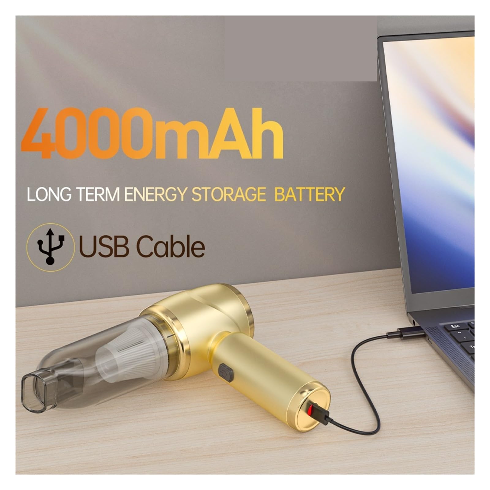 Aspiradora De Coche 100000PA Potente Máquina Limpieza Portátil Inalámbrica Mini Mano For El Teclado del Hogar Limpieza Fácil Rápida Diversos Escenarios(DS2+)