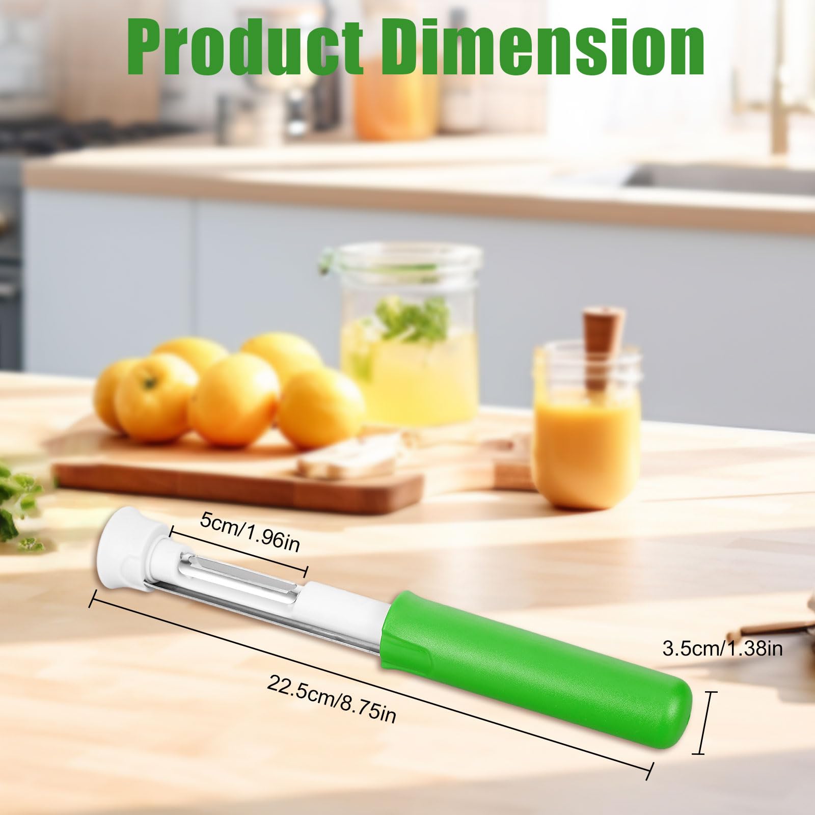 2 Pcs Green Apple Corer Tool, 2 In 1 Apple Corer and Peeler Tool Remover Core Remover Stainless Steel Decorer, Core Tools Kitchen Gadgets for Bell Peppers Pears