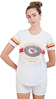 Vista 7 de Ultra Game Women's NFL Official Soft Mesh Varsity Stripe T-Shirt Blanco