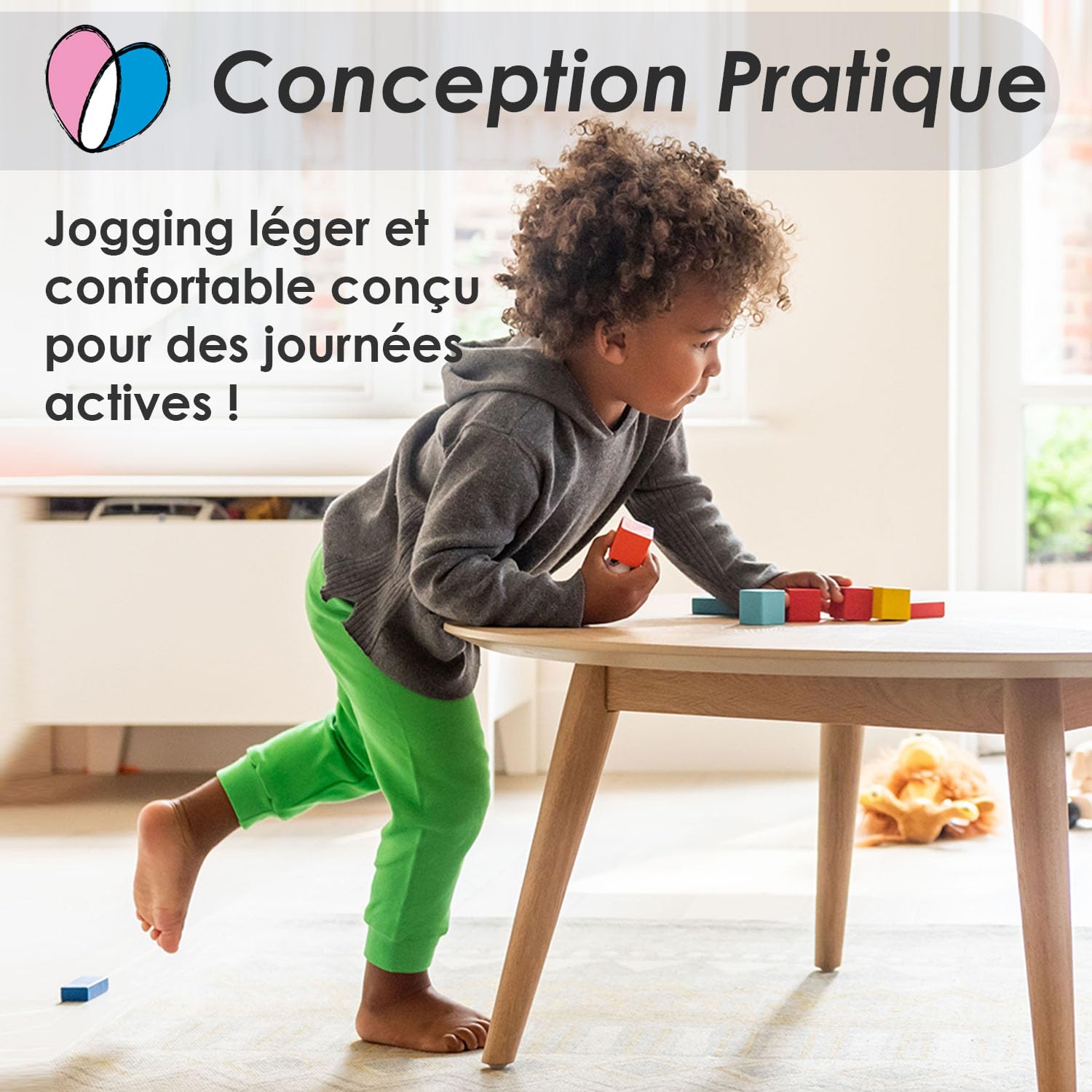 Lovjoy Pantalon de Jogging Bébés Jeunes Enfants - Lot de 3 ou 5 Couleurs - 1-4 Ans - Qualité Confort 100% Coton Robuste - Ceinture Elastiquée + Cordon Réglable