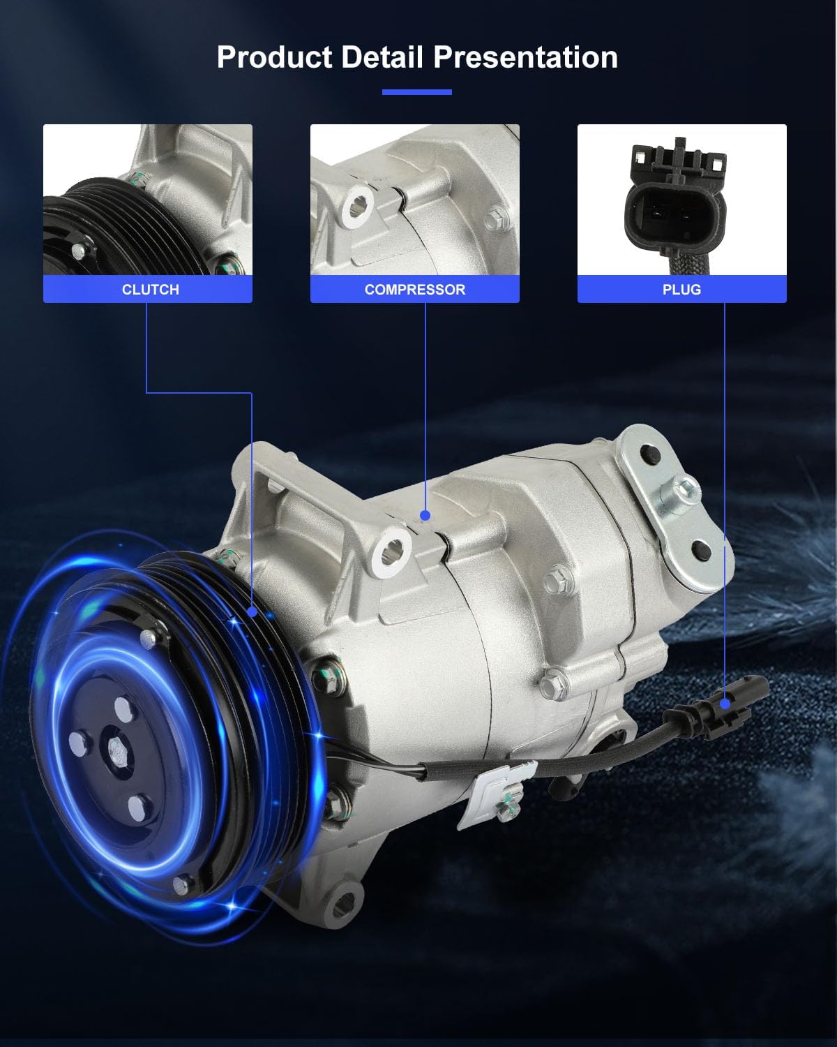 ECCPP AC Compressor 2010-2015 for Chevrolet Cruze 1.8L 2016 for Chevrolet Cruze Limited 1.8L Air Conditioning Compressor