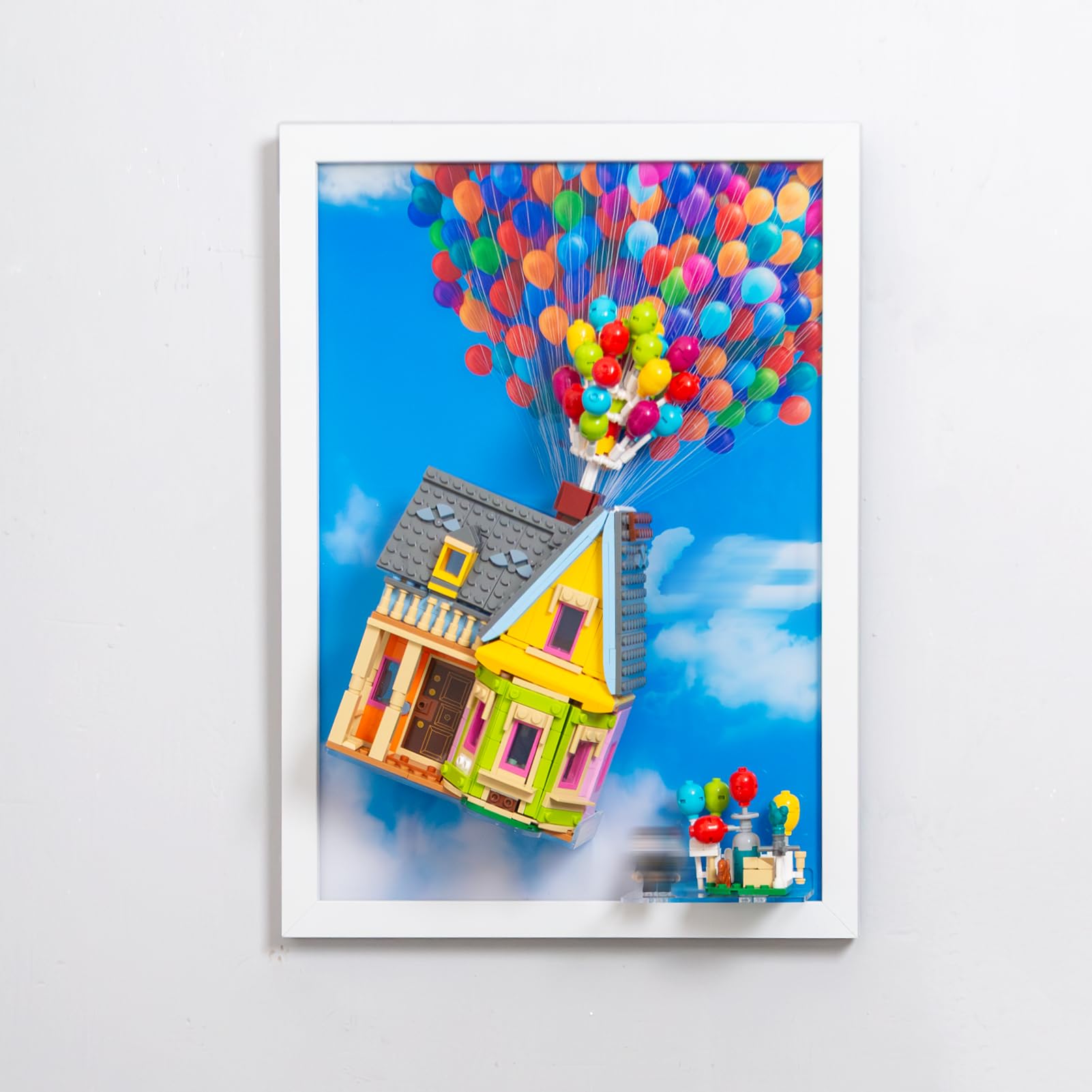 icuanuty Display Wallboard Compatible with Lego 43217 ‘Up’ House Wall Mount Display, Frame Compatible with Lego Wall Mount, Size:44.7 x 32.4 x 1.5 cm (No Model, Only Frame)