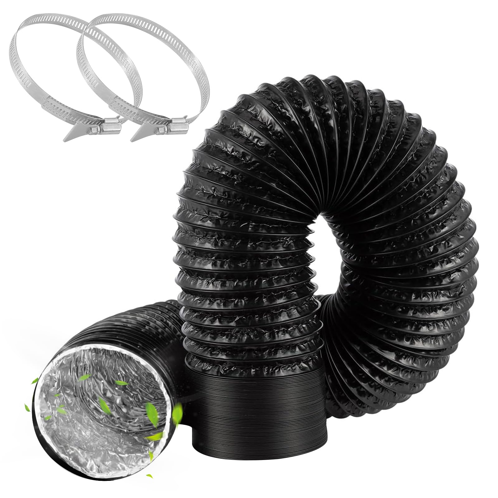 TAIHOBO Tumble Dryer Vent Hose, Aluminium 4 Inch/100mm Ducting, PVC Tumble Dryer Hose, Three Layer Flexible Ducting