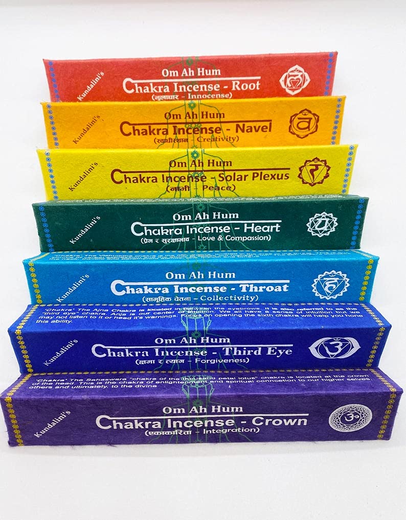 Premium 7CHAKRA - Set di bastoncini di incenso in Nepal, con estratti di fiori naturali, 7 x 19 pezzi
