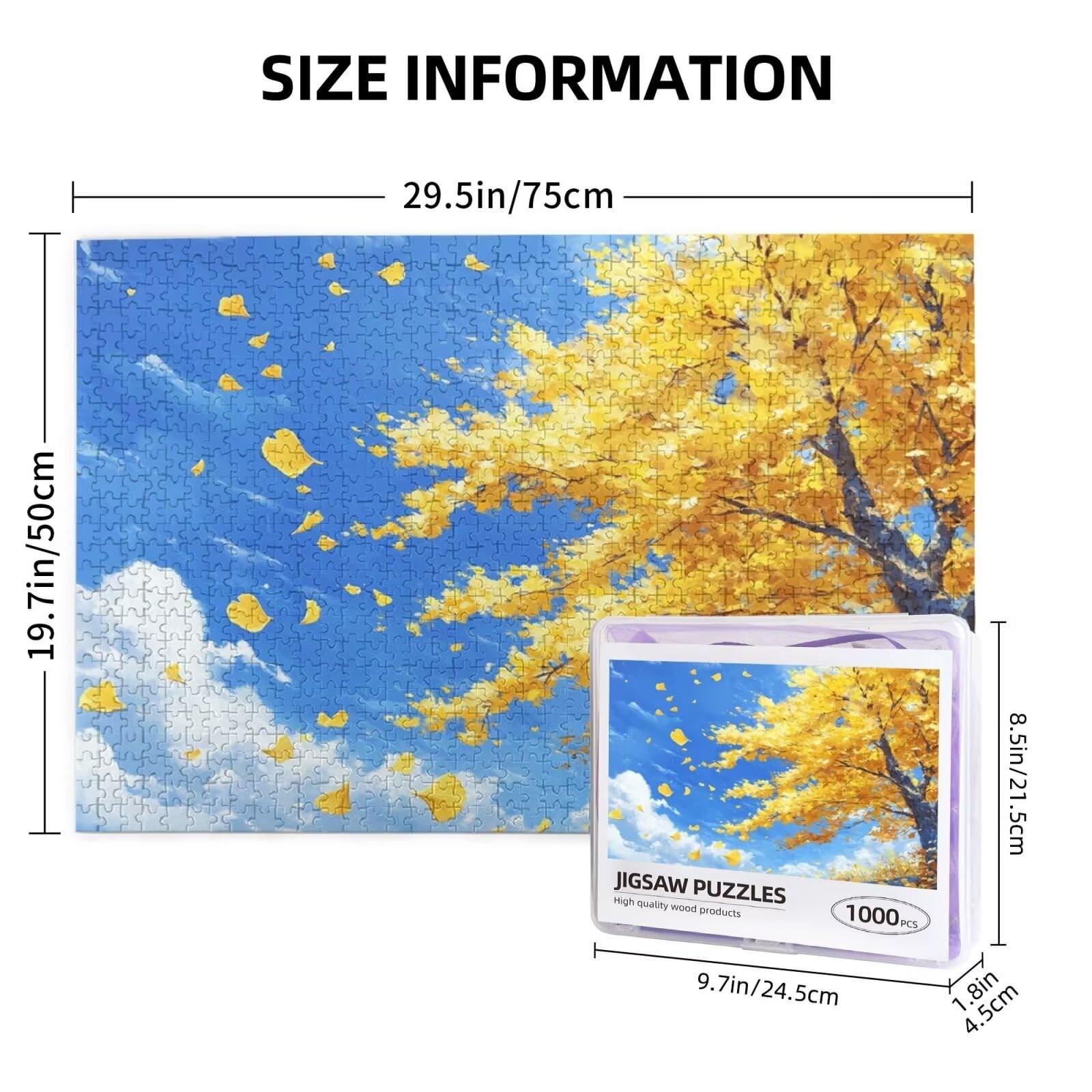 Puzzle krajobrazu, 1500 elementów, puzzle z drzewem, dla dorosłych, z pudełkiem na prezent, "zrób to sam", duże drewniane puzzle dla dorosłych, gra zręcznościowa dla całej rodziny, prezenty dla kobiet
