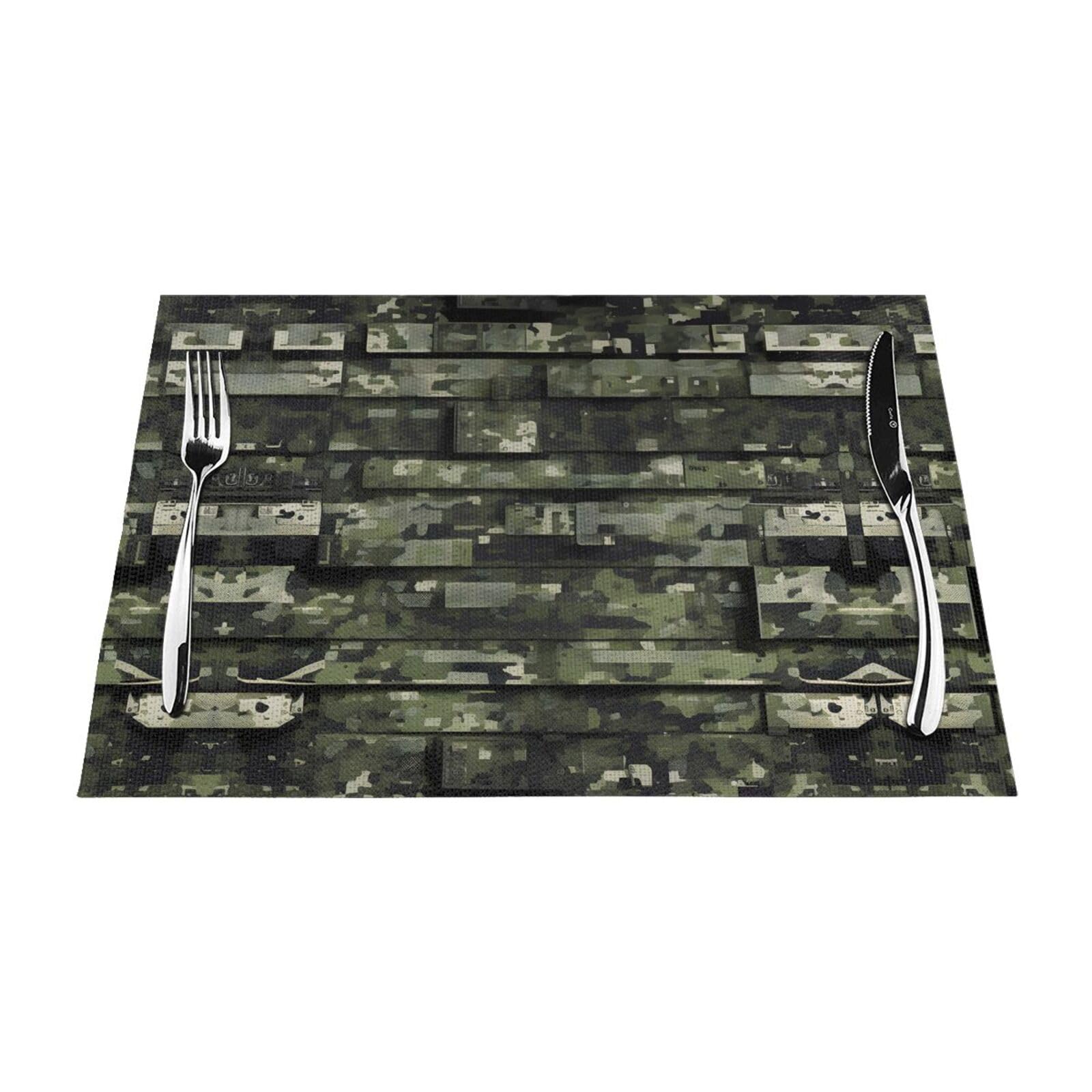 Placemats Set of 6,Table Mats Washable Placemat Decoration, Digital Camo Print