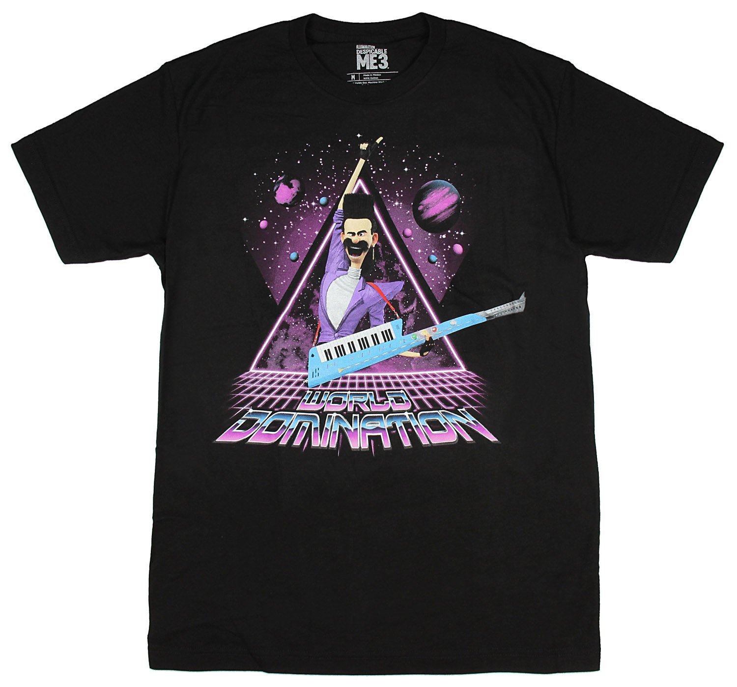 Despicable Me Men's Dm3 Balthazar Bratt Groovy World Domination Graphic Tee