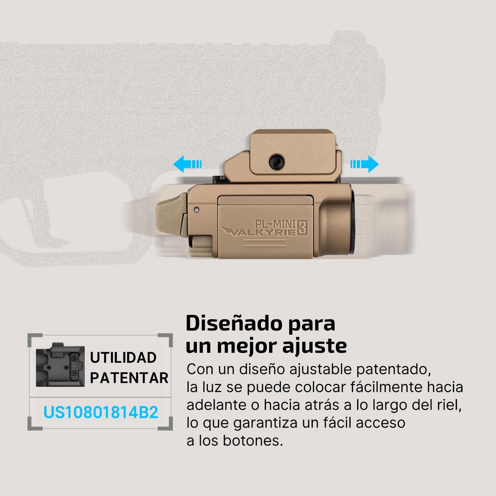 OLIGHT PL Mini 3 600 Lúmenes Alcance 100 Metros Duración de la Batería 76 Minutos Clip de Montaje con Tornillo