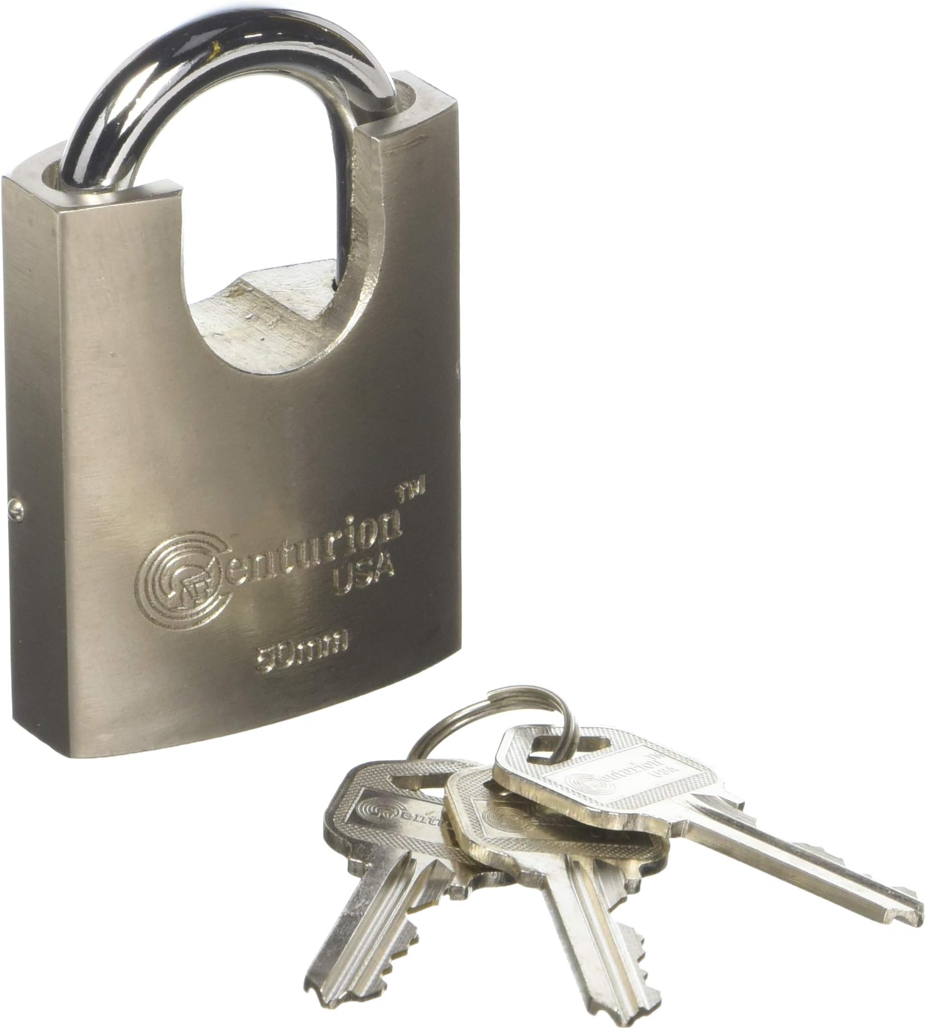 Centurion SIPL050 High Security Padlock, 50mm Armored Iron Body - Heavy Duty Padlock, 3 Keys Included ((1) Piece)