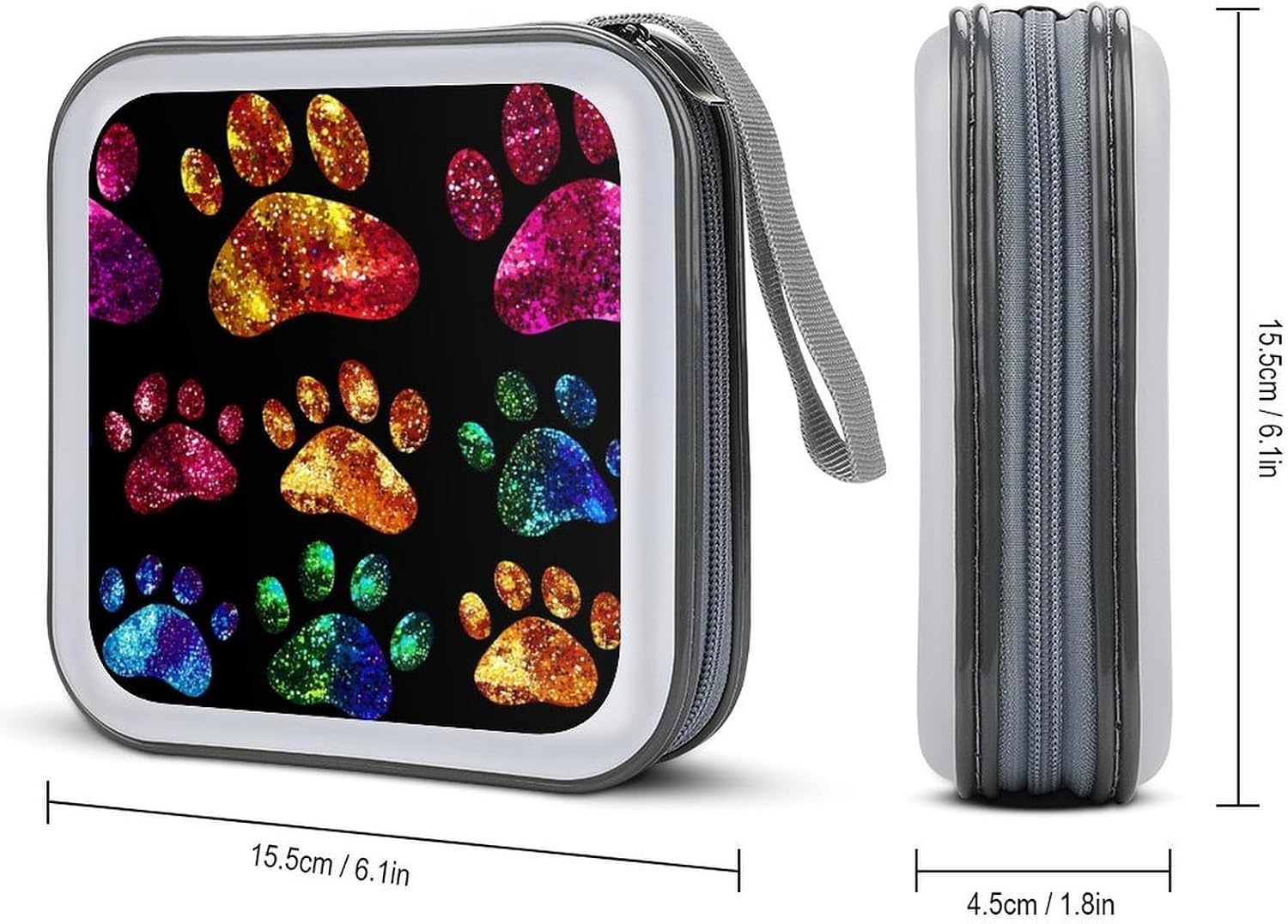 Dog Paw Colorful CD Storage Case 40 Capacity Disc Storage Binder for Car Home Travel image 2