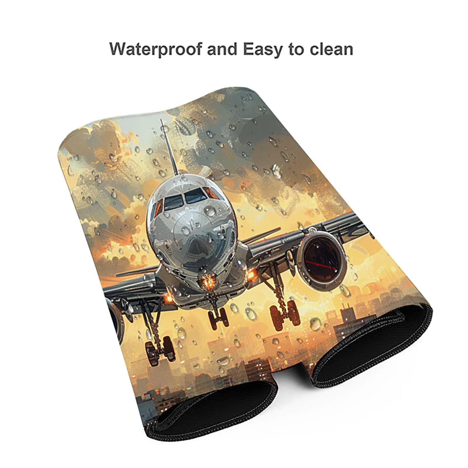 Aereo Tappetino Mouse XXL 1200x600 mm Tappetino Mouse Giallo Gomma Antiscivolo Sottomano Scrivania, Migliora Precisione e Velocità Mouse Pad per Ufficio Gaming Accessori Scrivania, Regalo Uomo, 9-7