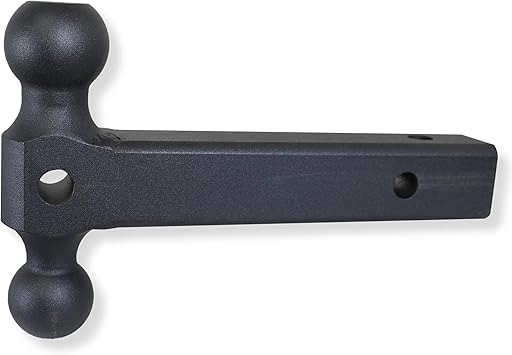 GEN-Y Hitch Extended Dual Ball Mount for 2-Inch Receiver - 2 5/16" & 2" Balls with 10,000 LBS Towing Capacity, 1,500 LBS Tongue Weight, Solid Shank, 12-Inches Long, Black
