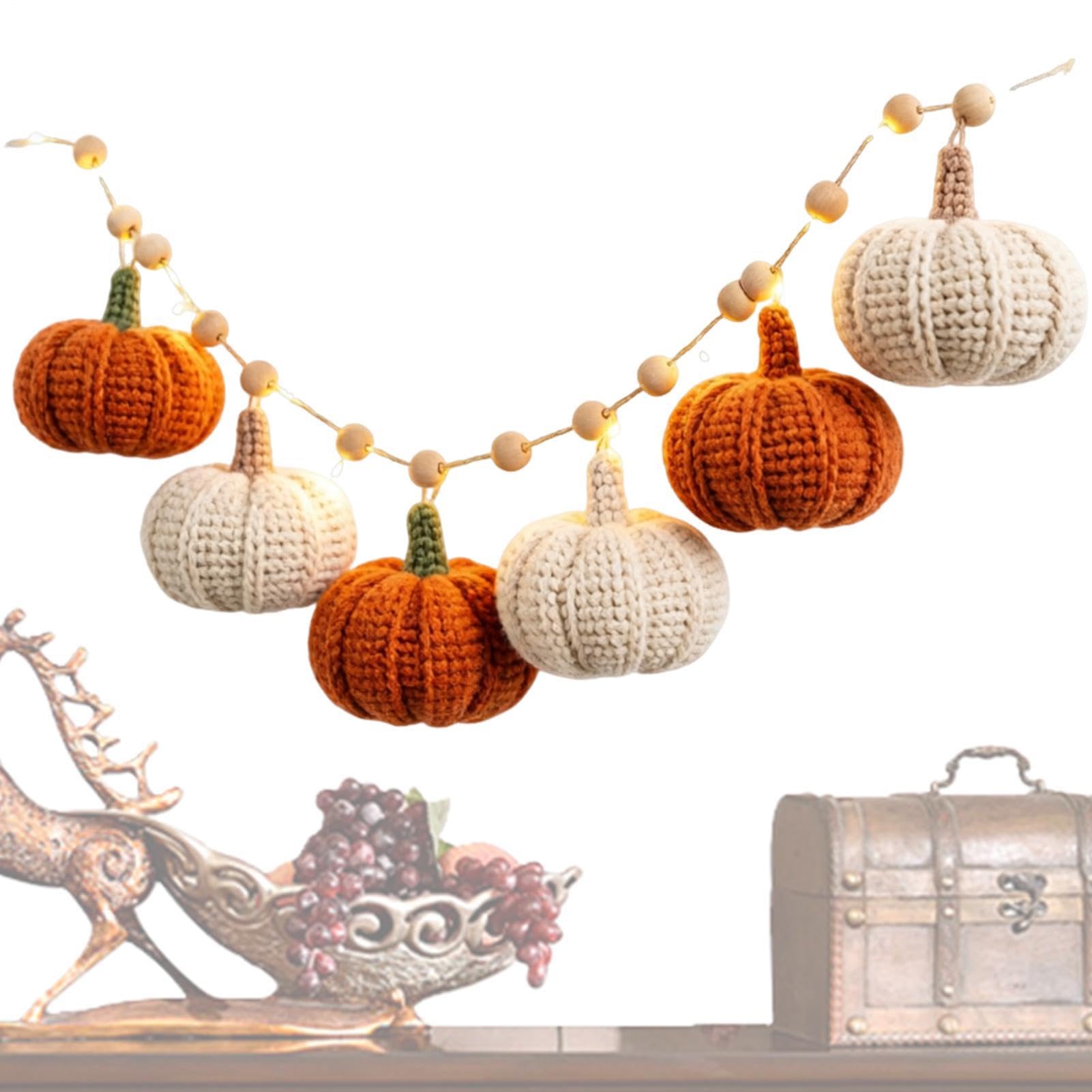 A Filo Di Decorazione Autunnale Lavorata A Maglia Per All'Aperto
