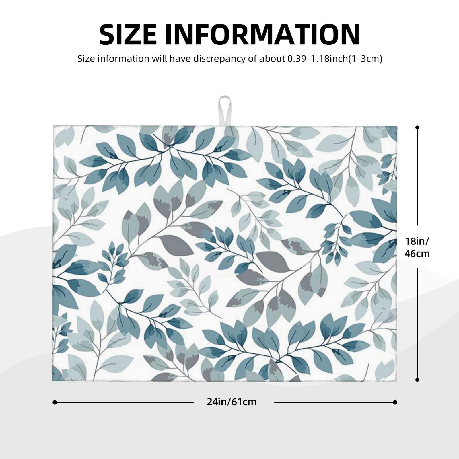 Grand Tapis De Séchage Vert Sauge XL Pour Vaisselle, Accessoires De Cuisine, Comptoir, égouttoir à Vaisselle En Microfibre, Résistant à La Chaleur, Tapis Décoratif 45,7 X 61 Cm