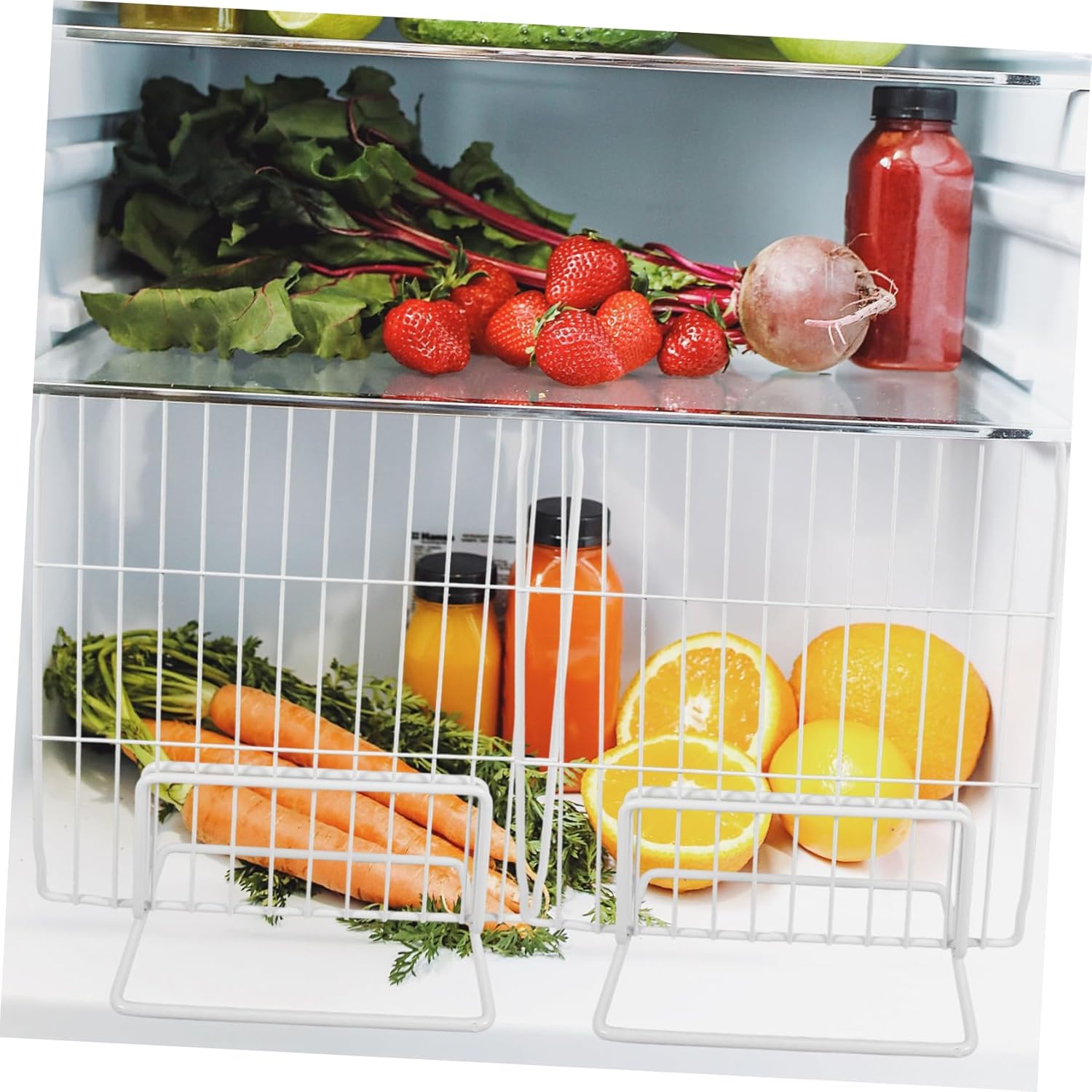 Divider Refrigerator Mesh Shelf Partition Iron Storage Divider for Organizing Freezer Fridge Easy Installation Airflow Design Flexible Use for Item Classification Height