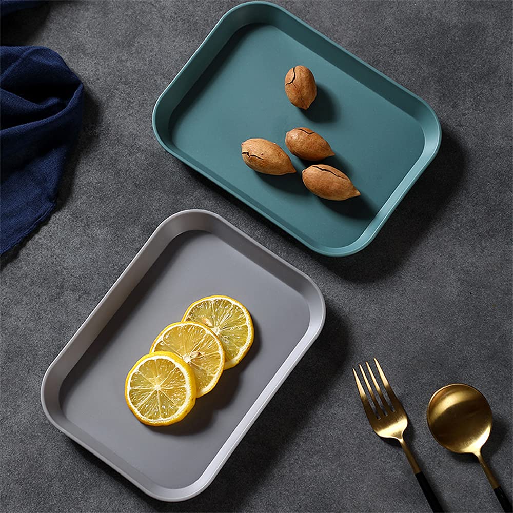 3 Pezzi Vassoio Plastica, Vassoio Rettangolare, Vassoios Plastica Rettangolare, Vassoios Plasticas Rettangolares Grande, Vassoi da Portata, Vassoi Riutilizzabile, per Tavolo, Cucina (Verde)