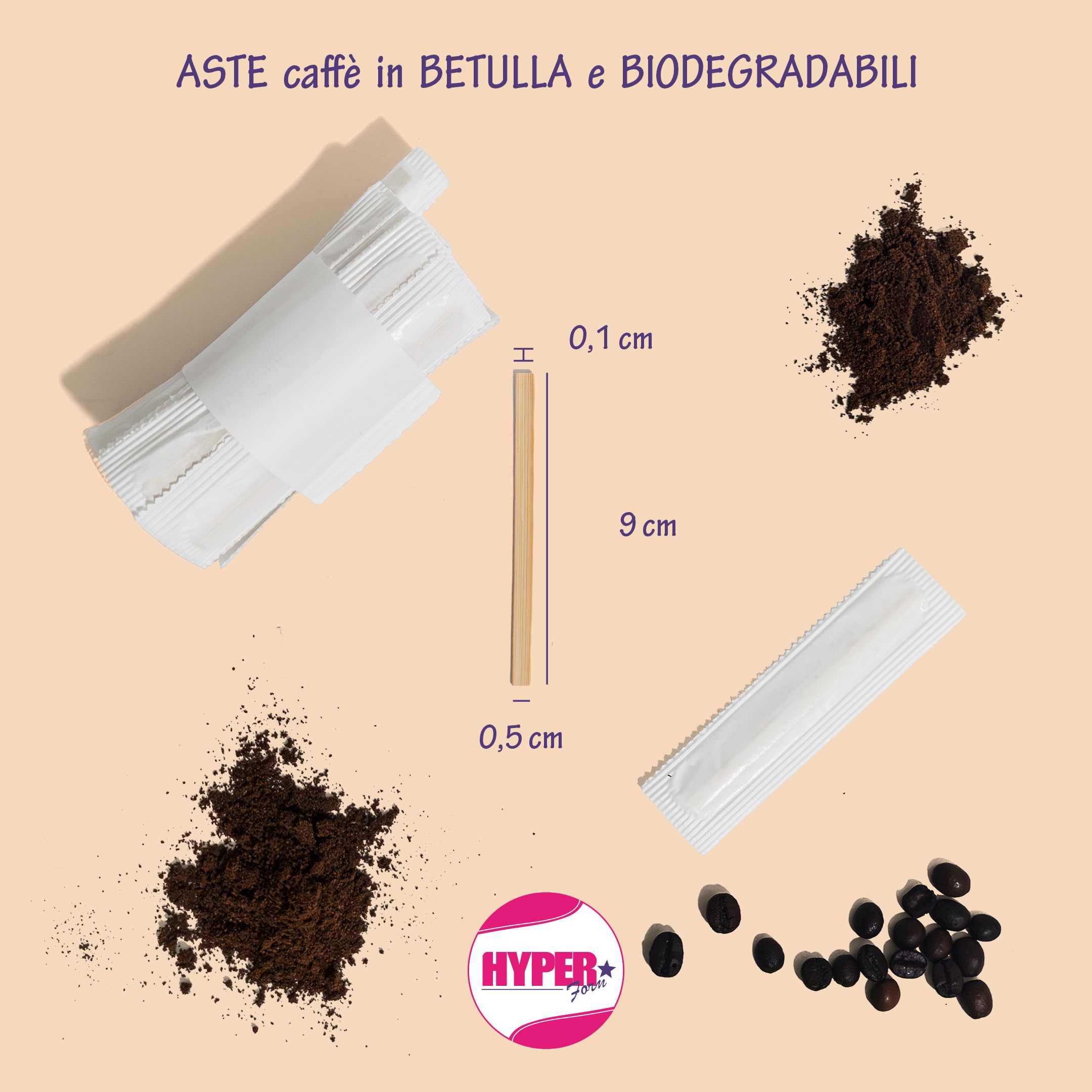 500 Palette Caffè In Legno Di Betulla - 140mm, Incartate, Per Bar E Ristoranti - Foto 6