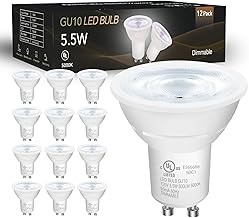 DAYBETTER GU10 LED Light Bulbs, Dimmable GU10 Bulb Replacement for Track Lighting, 5.5w Equivalent 50W, 500 LM Daylight White 5000K, MR16 LED Bulb for Kitchen, Range Hood, Living Room, 12 Pack