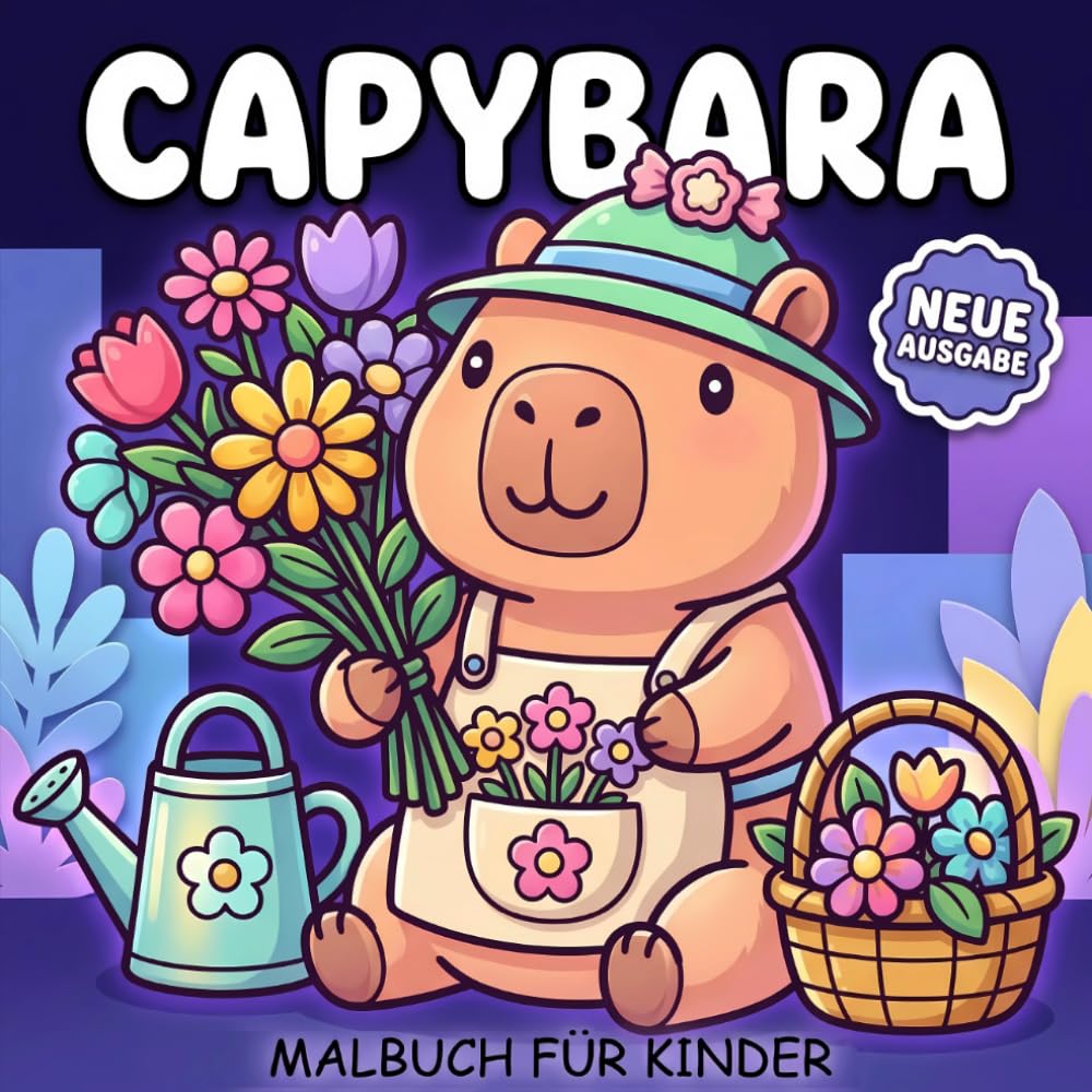 Capybara Malbuch: Perfekte Geschenkidee Für Jugendliche Und Kinder, Klare Und Einfache Motive Zur Entspannung Mit Süßen Hobbys Und Liebevollen Momenten
