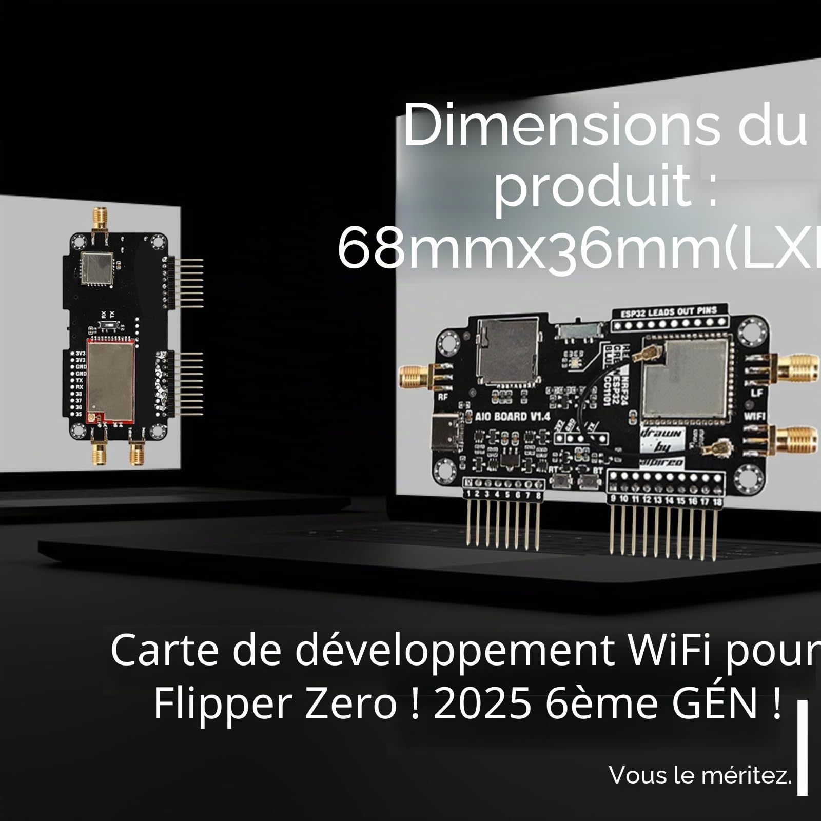 pour le module Flipper Xero Wifi, 2,4 g/5 GHz pour le module de modification Flipper Zero, carte d'extension, carte de développement de Wi-Fi multiplaque, prend en charge le module NRF/Sniffer