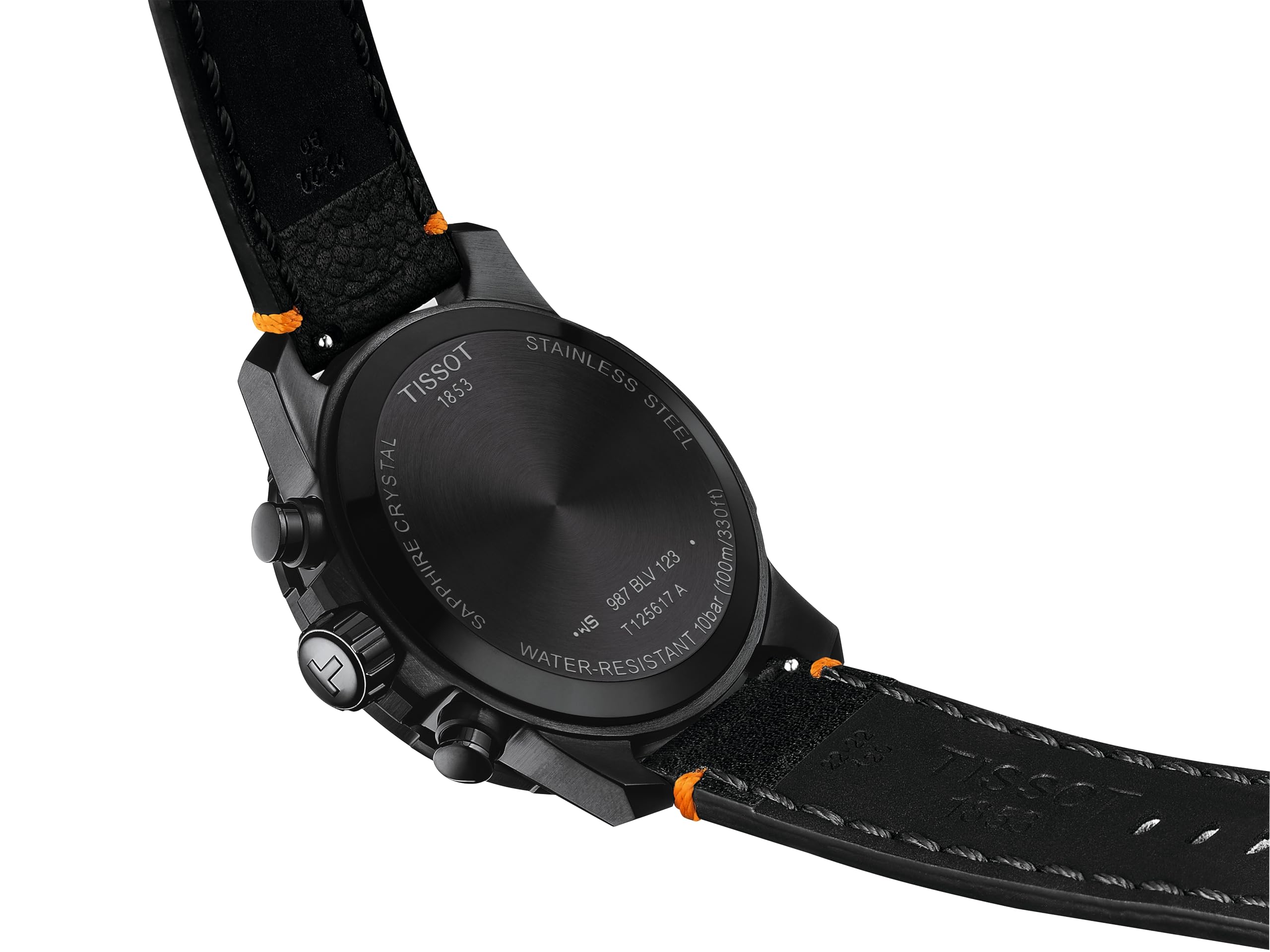 Tissot Supersport Chrono Basketball Edition 316L - Reloj de Cuarzo con Revestimiento de PVD Negro para Hombre, Negro, Cuero, (T1256173608100)