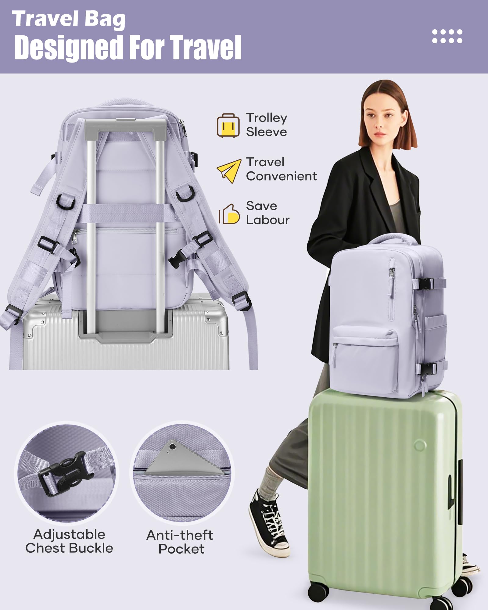 SZLX Vakuum Rucksack Handgepäck Damen, Airbag Rucksack Vakuum mit Vakuumsystem für Reisen, Ryanair Vacuum Reiserucksack mit Pumpe Wasserdicht Herren Vakuumkoffer