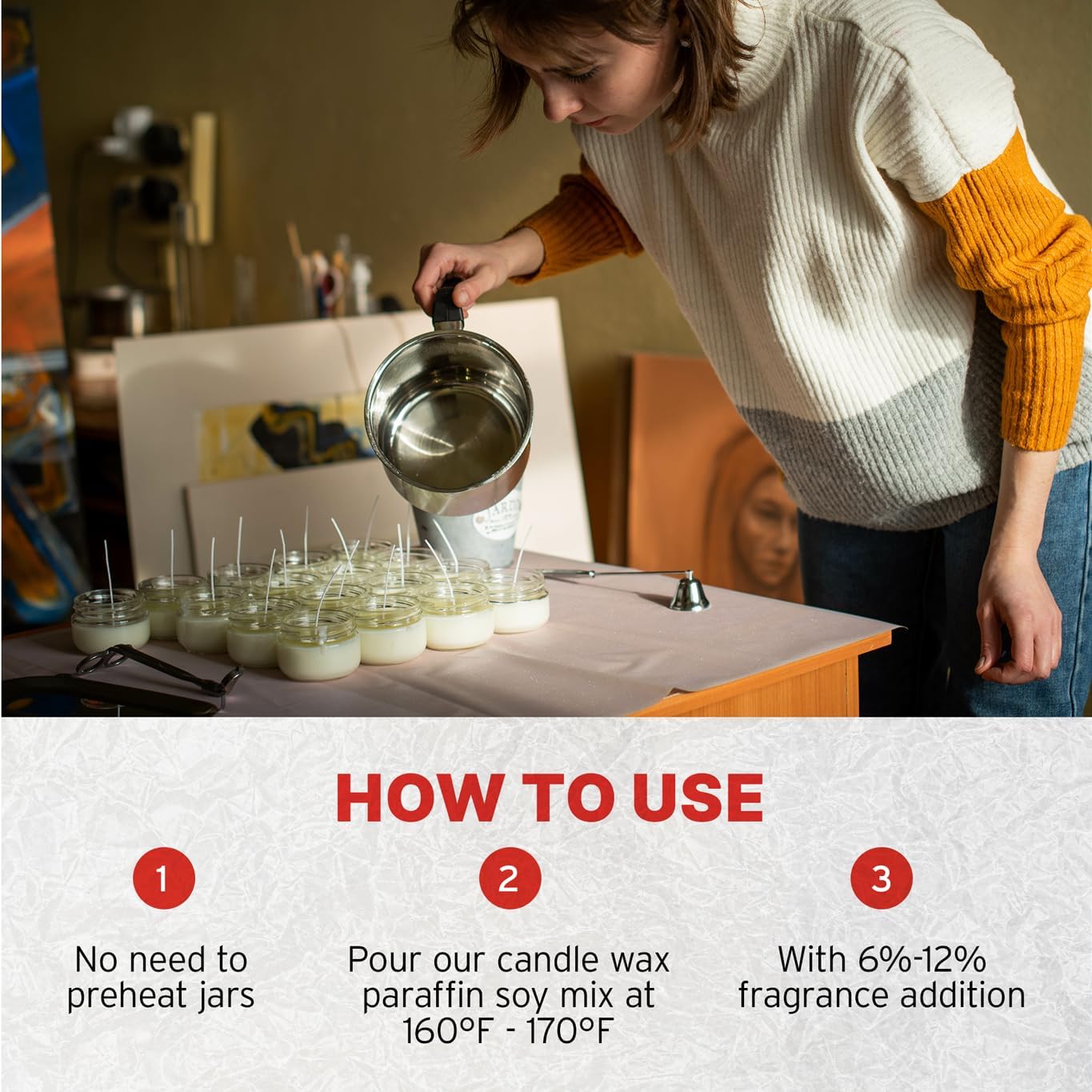 Blended Waxes, Inc. Soy Paraffin Blend Bulk Wax for Candle Making, Single Pour, Easy to Use Pastilles, Odorless & Premium Mix of Paraffin & Soy Wax 10 lbs, White