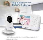 VTech VM3252 2.8” Moniteur vidéo numérique pour bébé avec vision nocturne à couleurs complètes et automatique, blanc