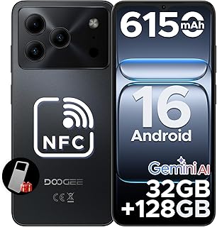 Note56 Pro Téléphone Portable Pas Cher Android 16, 6150 mAh Smartphone Pas Cher 32Go+128 Go/2 to TF, écran HD+ IPS 6,56