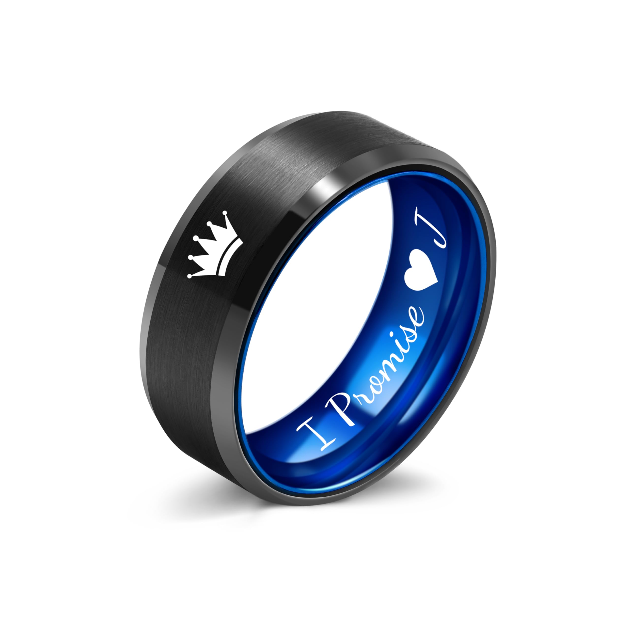 LerchPhi Engraved Custom Tungsten Rings For Men Wedding Band Personalized Titanium Promise Ring for Him Black/Red/Green/Purple/Blue Beveled Edge Szie