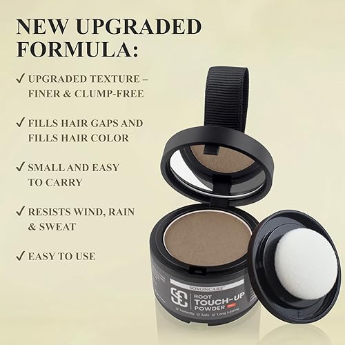 Miniatura 43 de SOVONCARE Polvo de línea capilar húmeda para mujeres y hombres, polvo de retoque de raíces de cabello para cobertura de canas, cabello