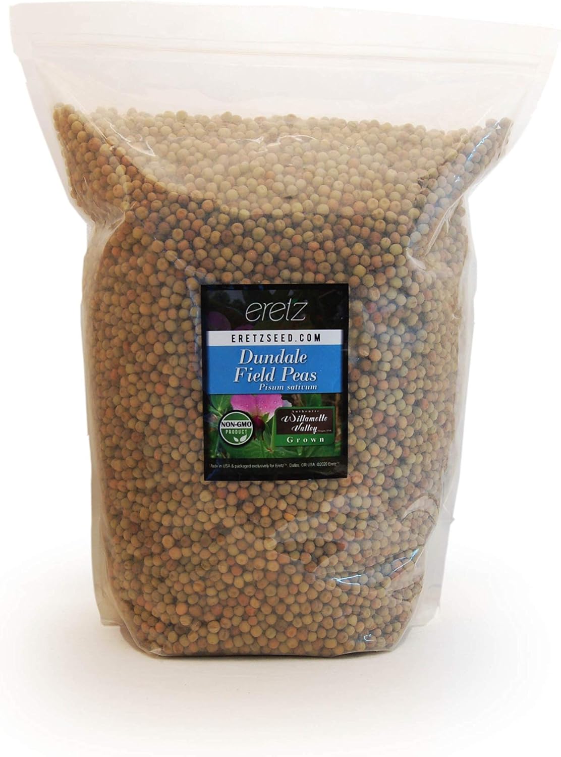 Dundale Field Pea Seeds by Eretz - Willamette Valley, Oregon Grown, Non-GMO, No Fillers, No Coatings, No Weed Seeds (10lb)