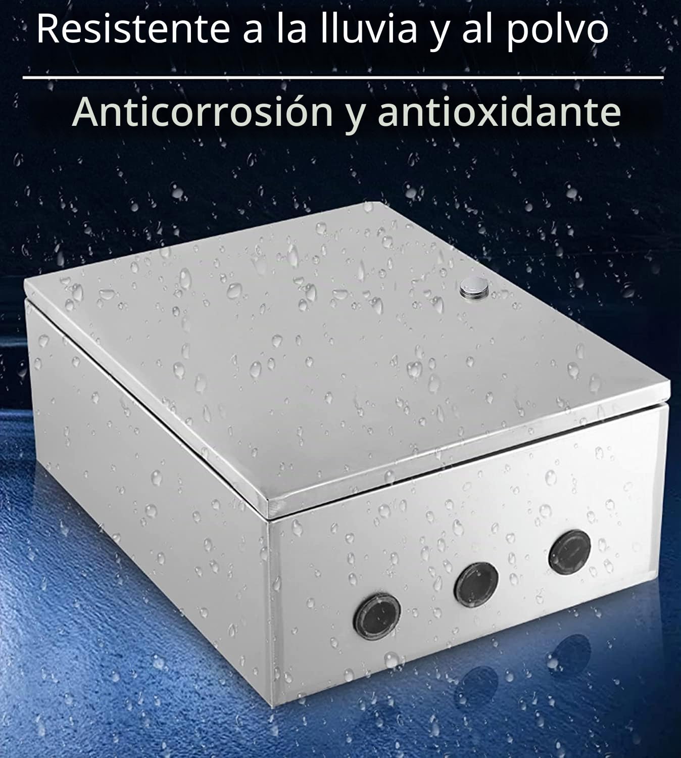 Armario eléctrico inoxidable, caja de conexiones 30x25x14 cm, placa de montaje aislante, resistente al agua, distribuidor montado en la pared