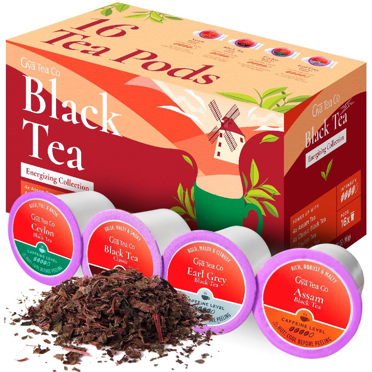 Gya Tea Co Black Tea K Cups for Keurig Energizing K Cups