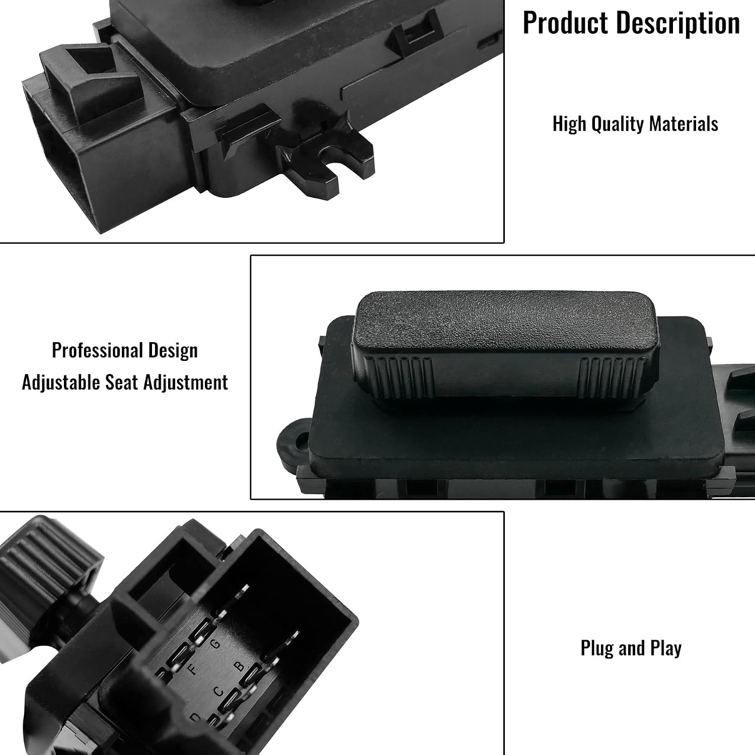 12450256 Seat Switch 6-Way Power Switches Fits for Chevy Silverado GMC Sierra 1999-2007 Front Seat Adjuster Switch Left and Right Side