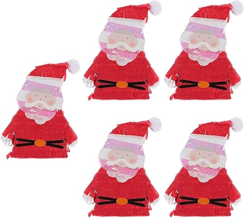 5 piezas de piñata de Navidad, Papá Noel, de invierno, mini piñata, chocolate, piñata, caja de caramelos, soporte para fotos de fiesta, decoración