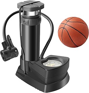 自転車用フロアポンプ,高圧足踏み式空気入れインフレーター,160 PSI 高圧 自転車 フロア ポンプ 圧力計 付き ニードル バルブ 付属 | オートバイ ボール スクーター バスケットボール マットレス 風船 対応