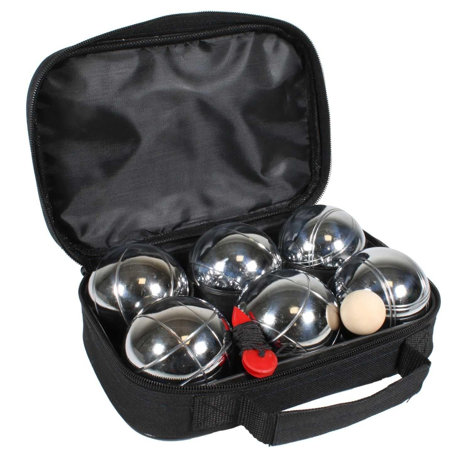 Lot de 6 boules de pétanque en métal de 73 mm avec 3 boules bleues et 3