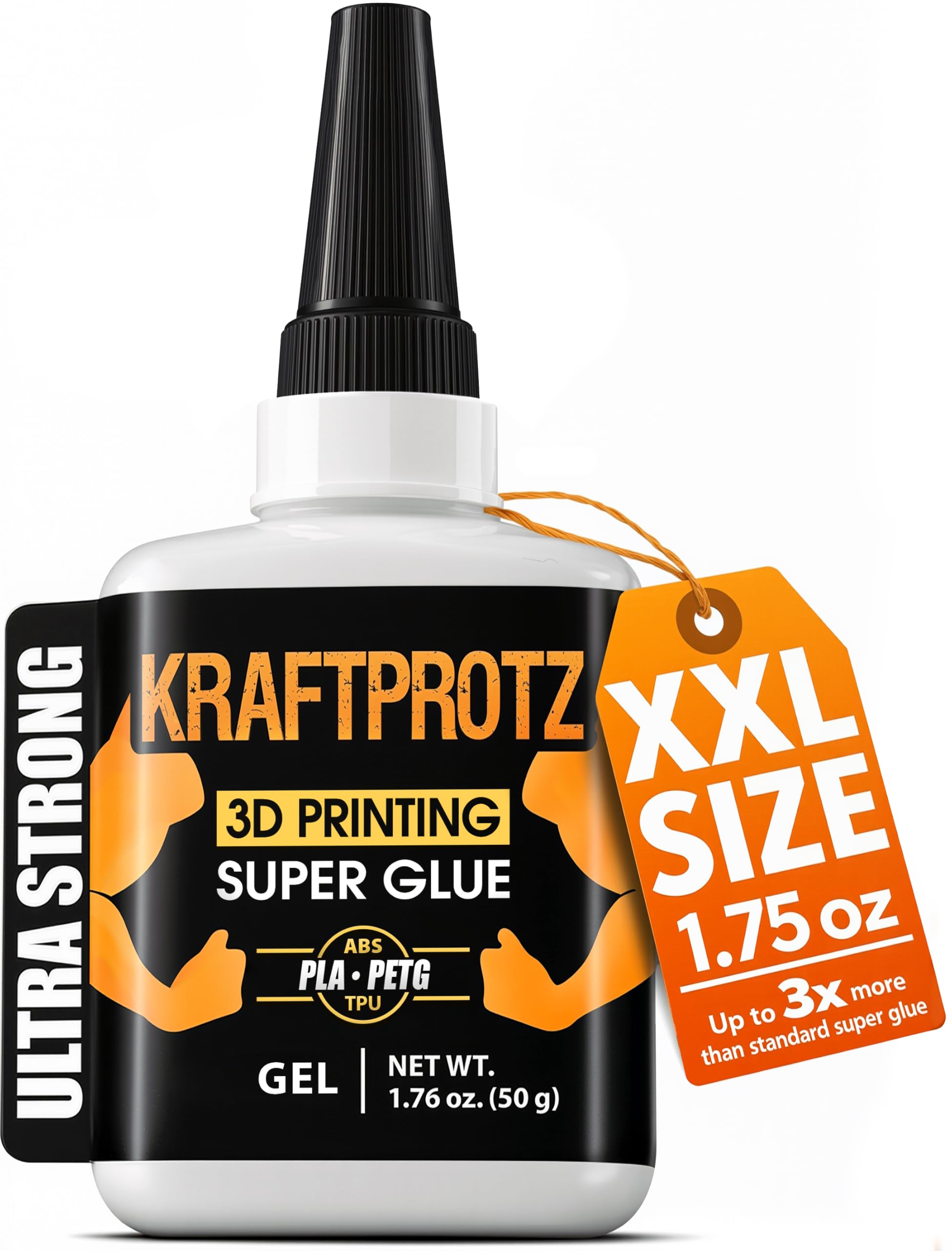 3D Printing Super Glue Gel 1.75 oz - PLA ABS PETG TPU Instant Adhesive | non drip, gap filling, no run adhesive, CA glue, vertical bonds, clear, waterproof, heat resistant, anti-clog cap, PLA, ABS-image-10