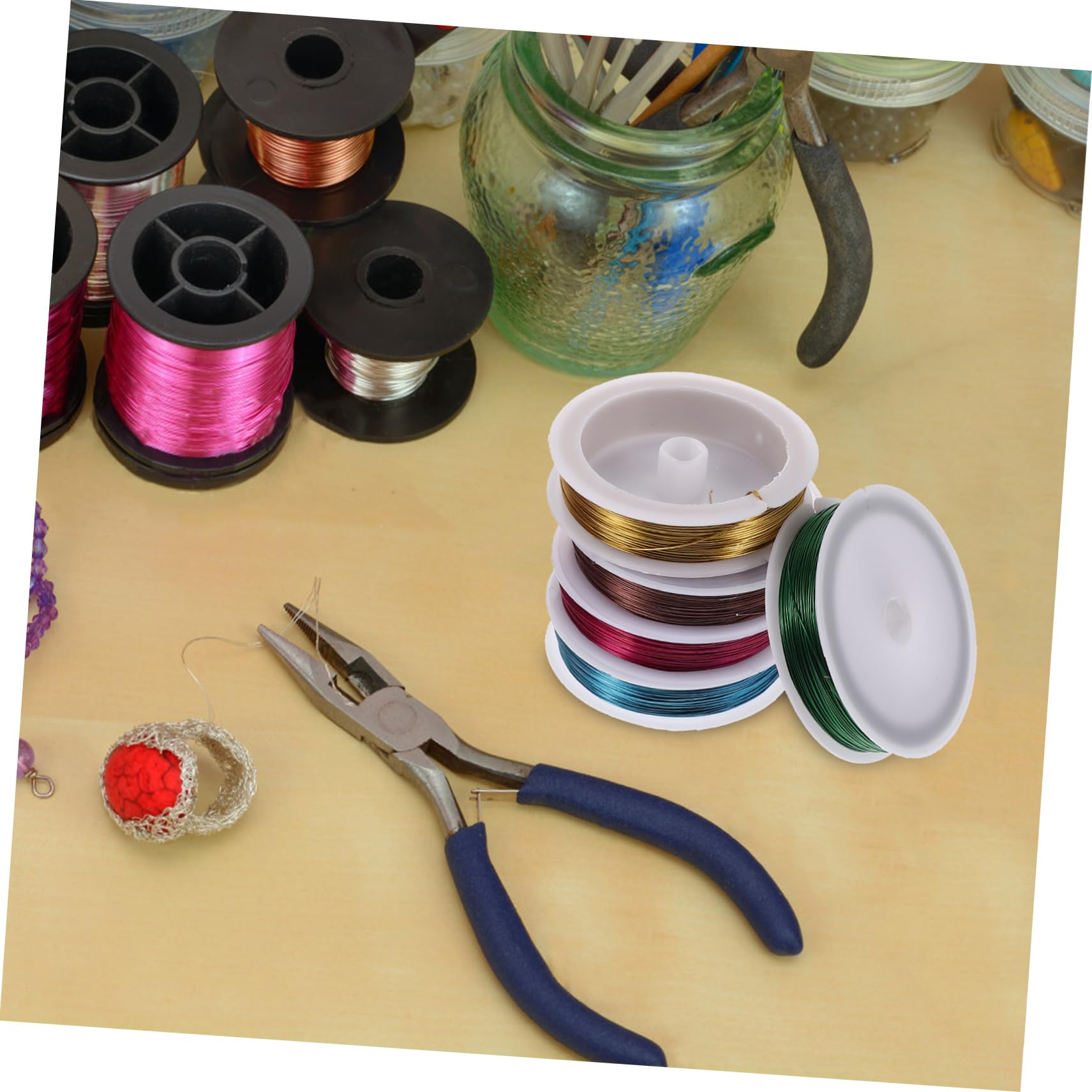 SHINEOFI Alambre de Colores Galvanizado para Bisutería y Manualidades, 11 Rollos, Ligero y Resistente, Adecuado para Proyectos de Bricolaje y Joyería