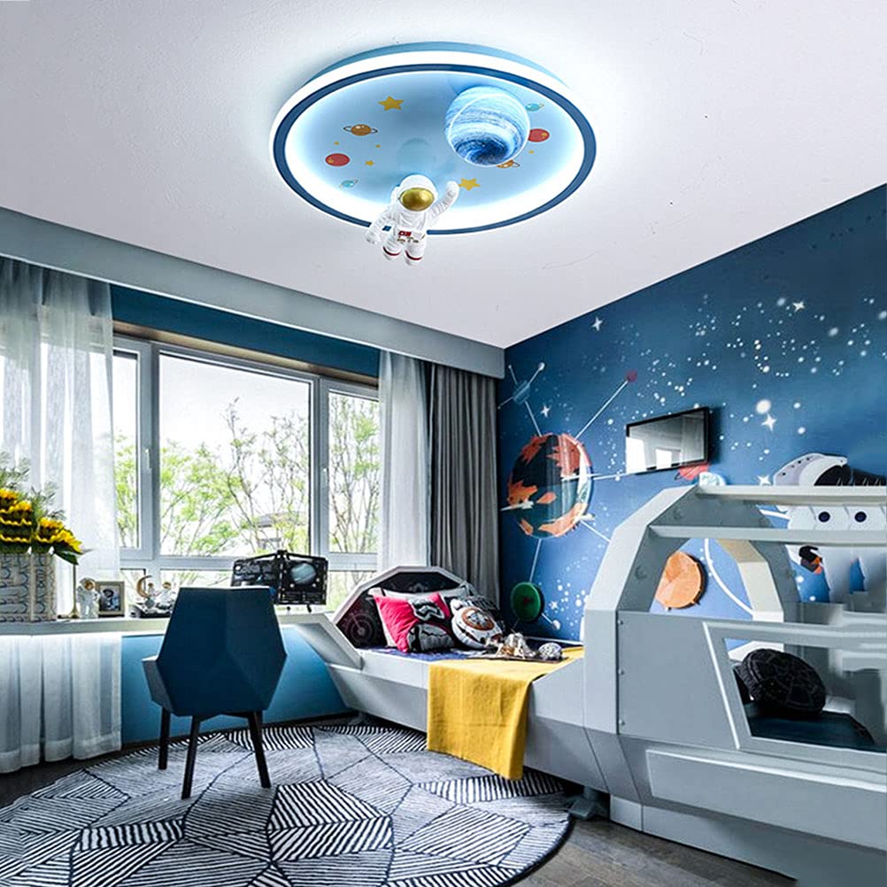 RRBEST Children's LED Ceiling Light, Modern Moon Astronaut Ceiling Light, Dimmable Acrylic Light Lighting With Remote Control, Boys And Girls Room Children Baby Room Decoration Chandelier - View #5