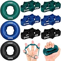 FitBeast 9-Piece Grip Strength Trainer Kit: Hand Finger Forearm Exerciser for Strength, Rehab & Recovery