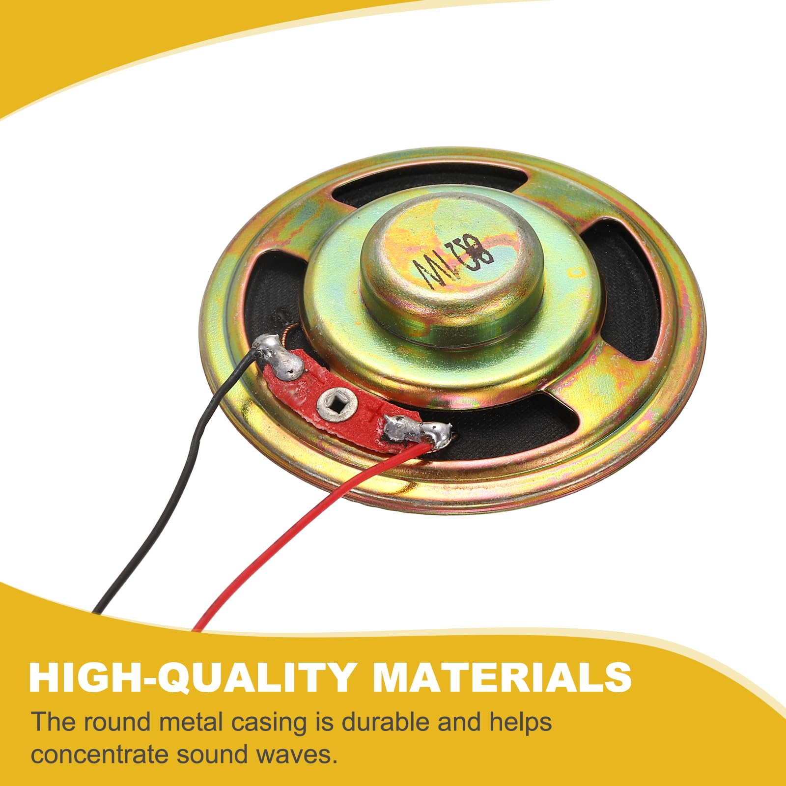 QUARKZMAN 2 Pezzi Altoparlante Piccolo 8 Ohm, 1W 57mm Diametro Guscio Metallico Rotondo Magnete Mini Altoparlante Con Filo Terminale 100mm Micro Interno Per DVD, EVD, Mini Impianto