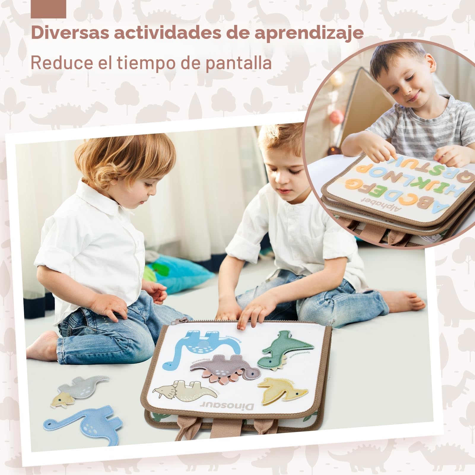 hahaland Busy Board Juguetes Montessori 2 Años, 4 Capas Tablero Montessori de Actividades, Portátil Activity Board Juegos de Viaje Regalos Niños 2 3 Años — view 4
