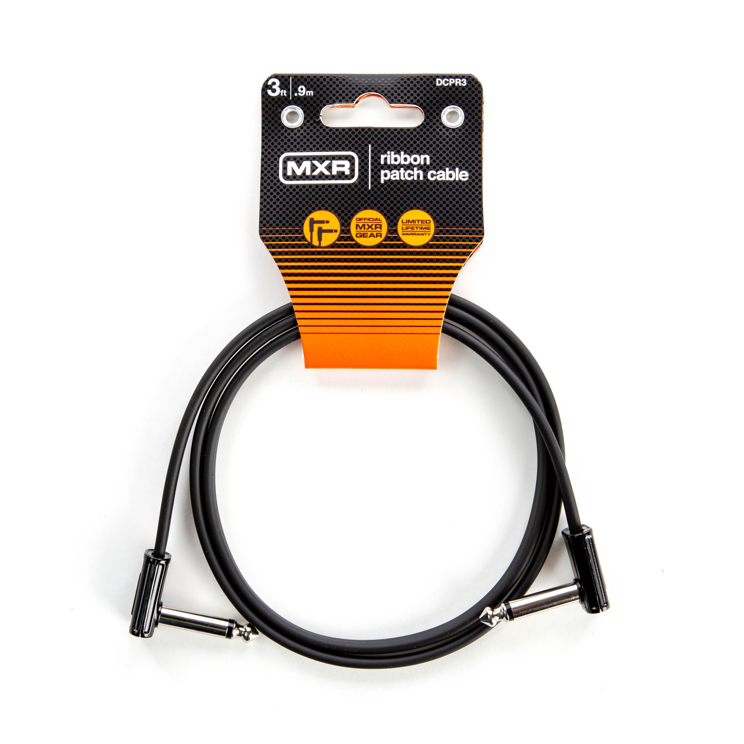 JIM DUNLOP MXR Cable Parche de Cinta, 3 pies | 0,9 m, Ángulo Recto de 1/4 de pulgada, 90 cm (DCPR3)