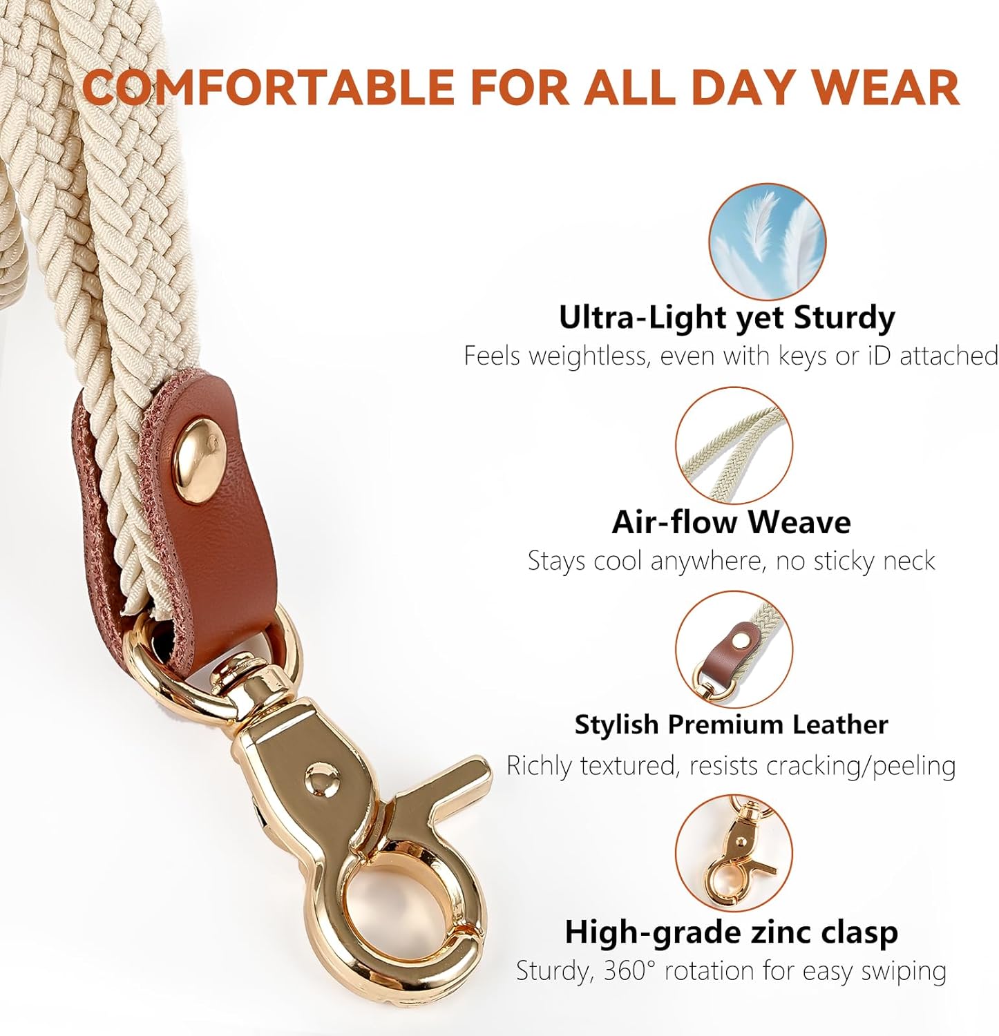 lanyard for keys,stretchy lanyards for teachers, thin lanyards for id badges, neck badge lanyard for women/men - Image 2