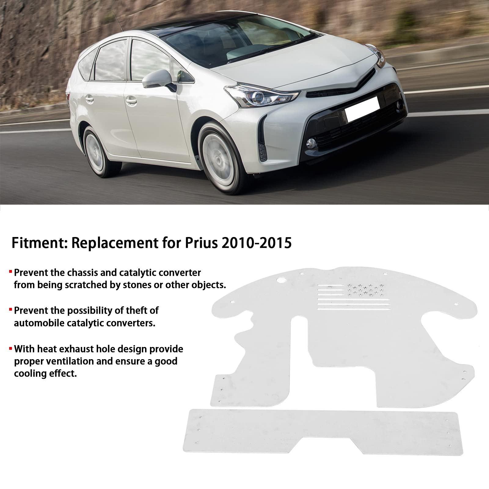 Protezione catalizzatore, protezione catalizzatore 2 pezzi per sostituzione auto per 2010-2015