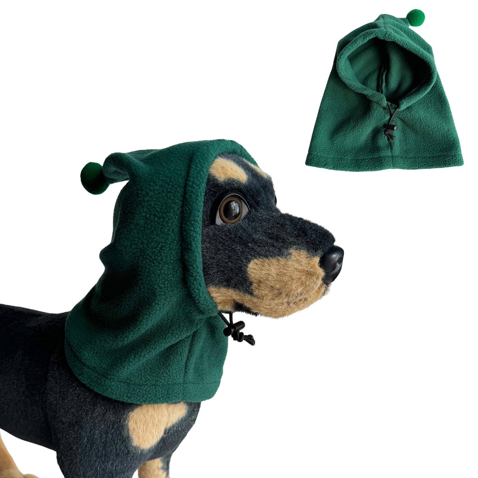 BT Bear Dog Hat,Soft Warm Fleece Dog Hats Calming Dog Ears Cover Windproof Quiet Ears for Small Dogs Medium Dogs,Green L
