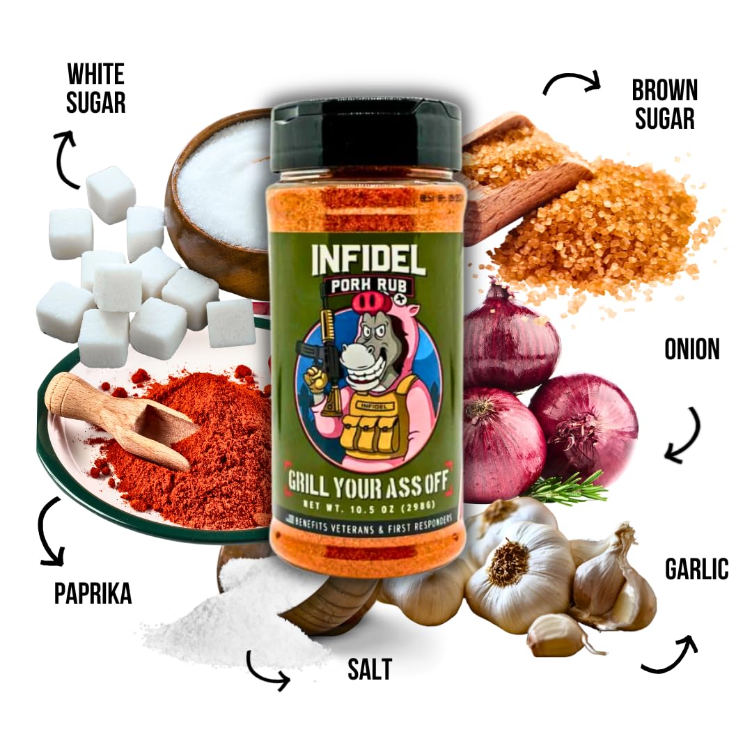 Grill Your Ass Off Infidel Pork Rub - Garlic and Herb - 10.5 oz image 4